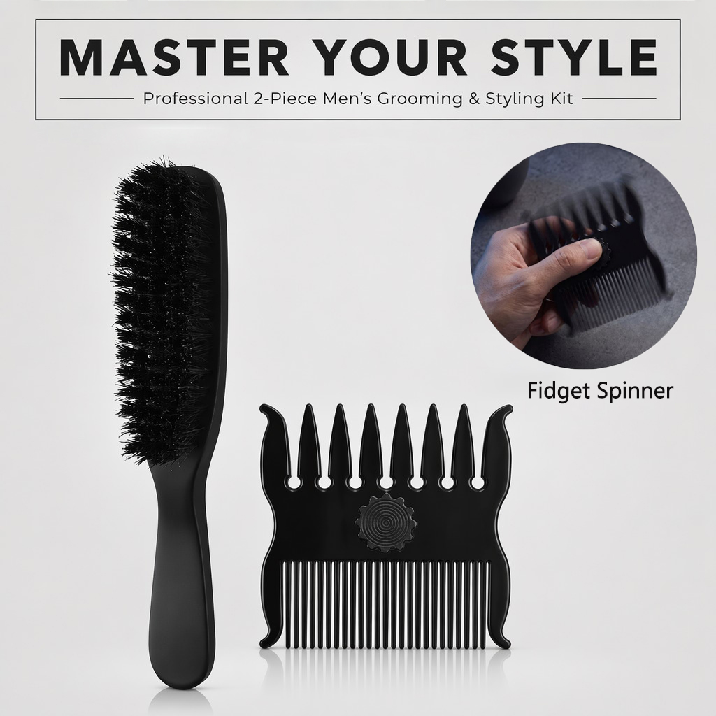 Men'S Grooming Hairstyles - 1/2개 세트 헤어스타일 빗 360 °