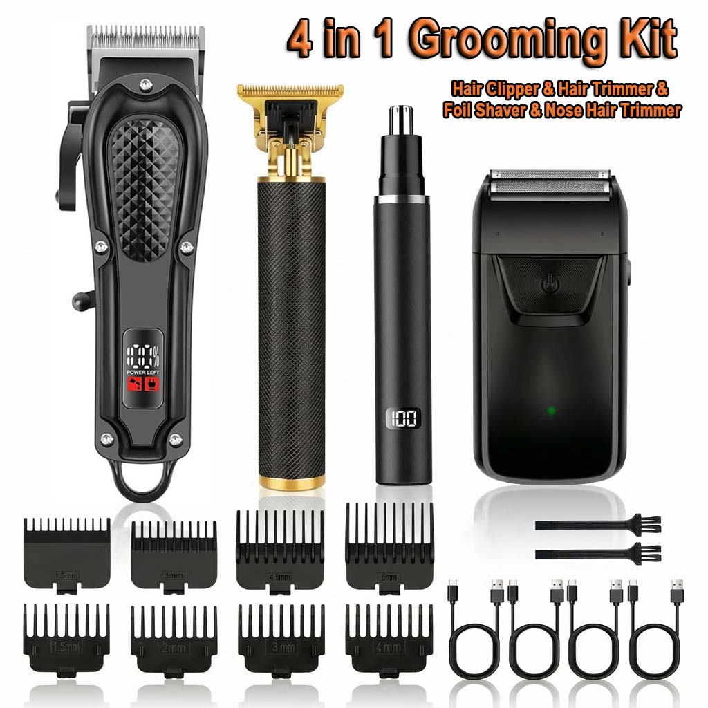 4가지 기능이 하나로 합쳐진 남성용 헤어 클리퍼 세트: - Grooming Kit 리뷰 및 가격